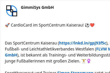 GimmiSys bei LinkedIn